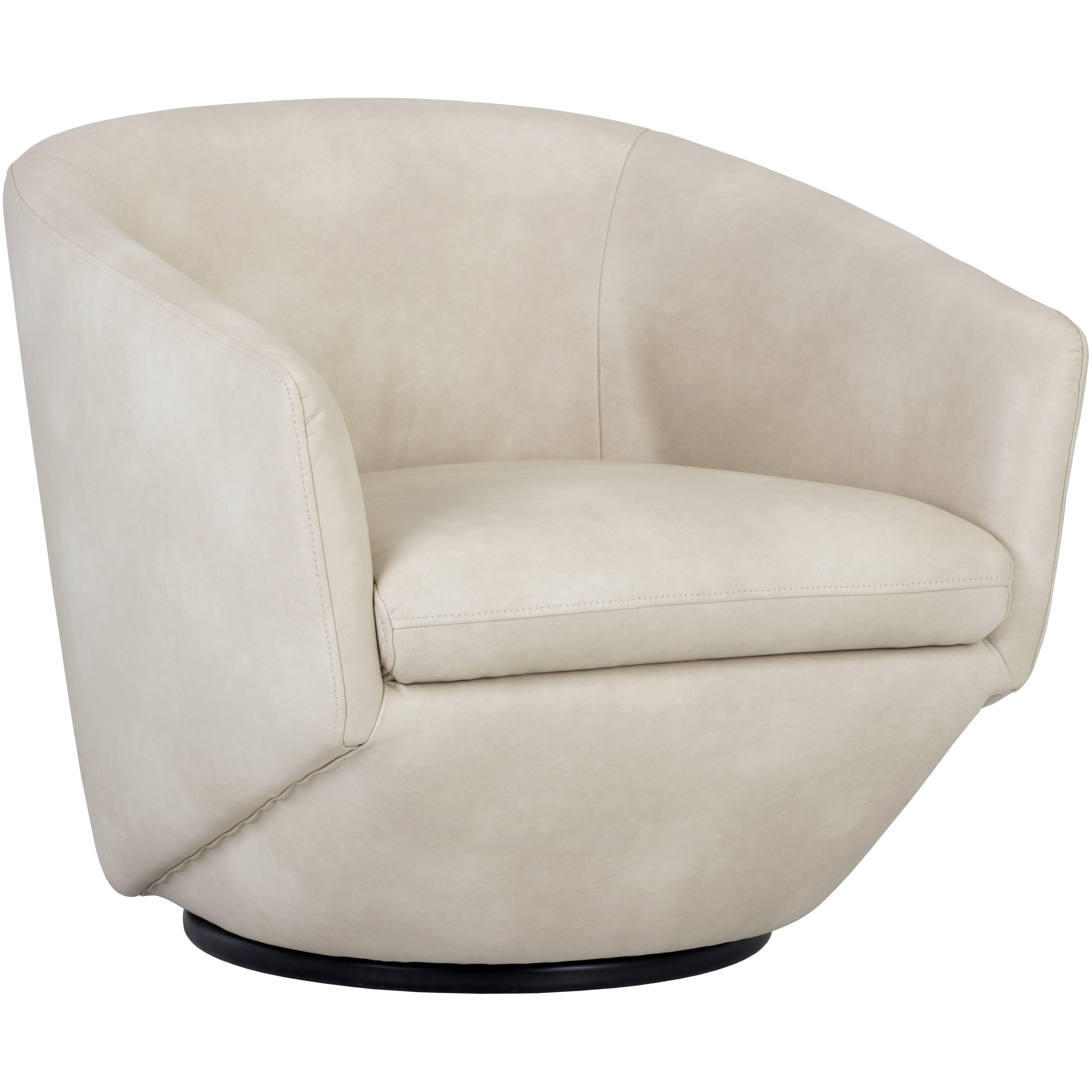 Treviso Bravo Cream Swivel Lounge Chair, Swivel